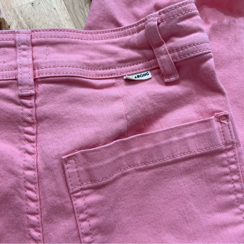 Billabong Pink Raw Hem Flare Jeans Girls Size 24 - Picture 5 of 9